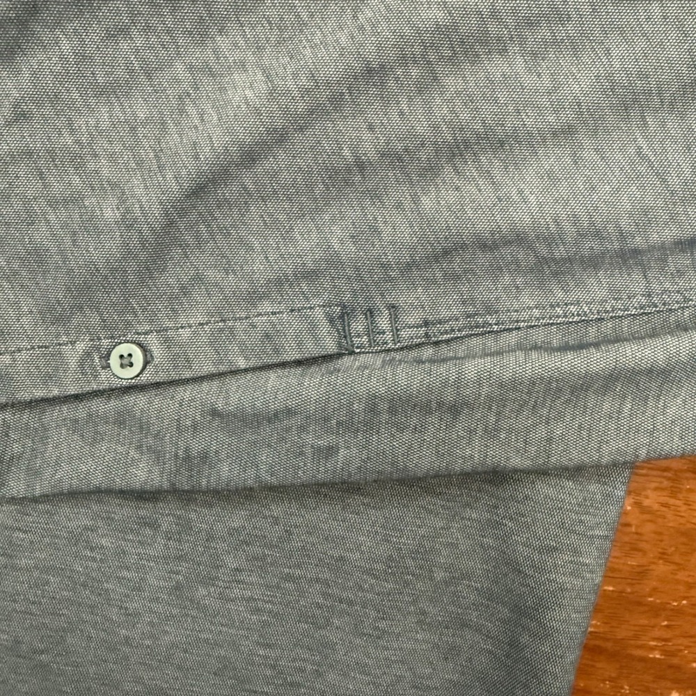 Lululemon Commission Shirt Mens XL Blue Heathered Long Sleeve Tech Button Down - Picture 4 of 9